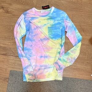 NWT Tie-Dye Nevada Long Sleeve Shirt - Blue, Pink, Yellow